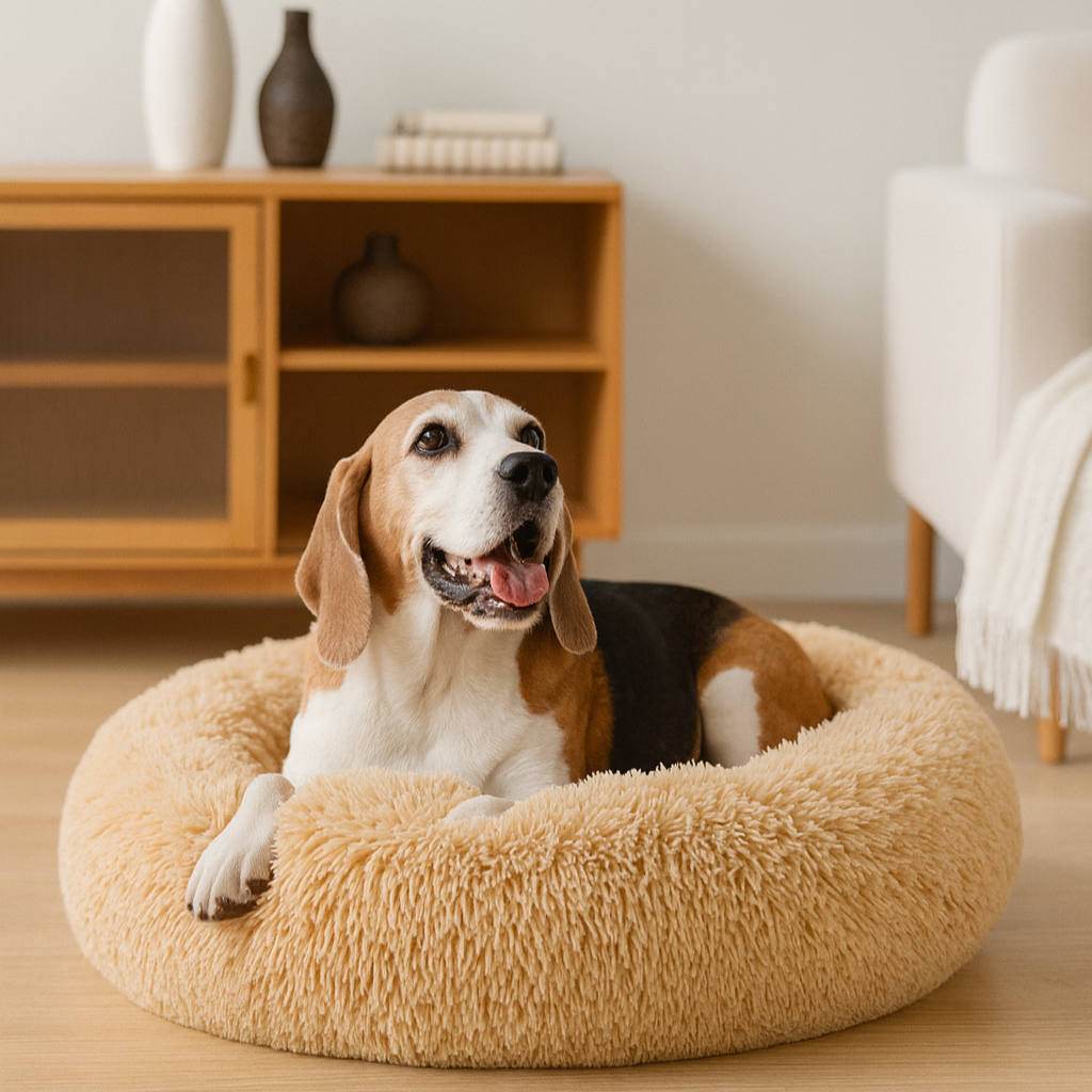 Donut Dog Bed – Washable, Cloud-Soft with Zipper Cover