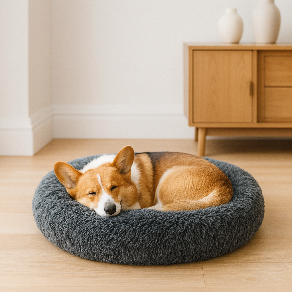 Donut Dog Bed – Washable, Cloud-Soft with Zipper Cover