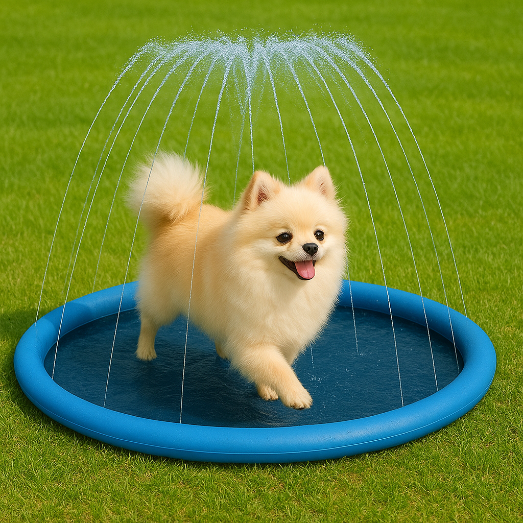 Dog Pool with Sprinkler Fountain – For Small to Large Dogs