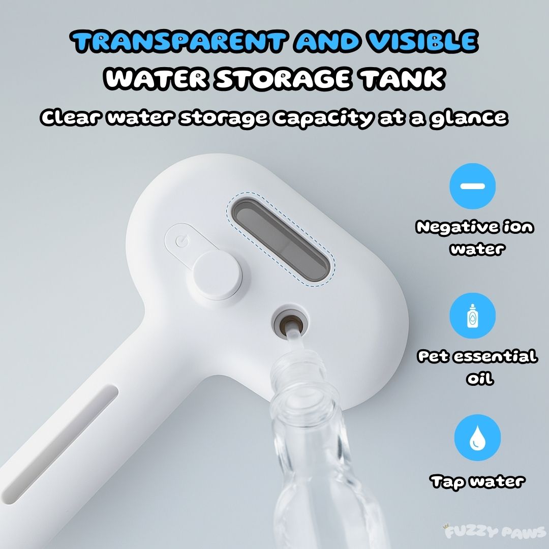Rechargeable 3-in-1 Pet Brush with Steam Spray – Hair Remover, Massager & Grooming Tool