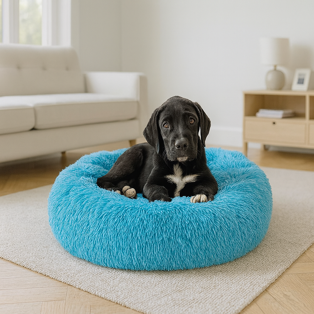 Donut Dog Bed – Washable, Cloud-Soft with Zipper Cover