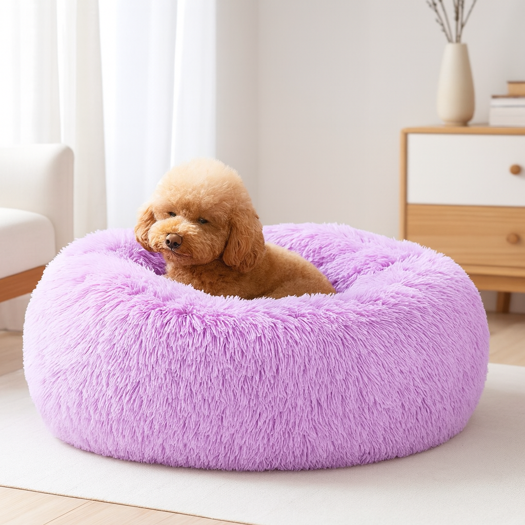 Donut Dog Bed – Washable, Cloud-Soft with Zipper Cover