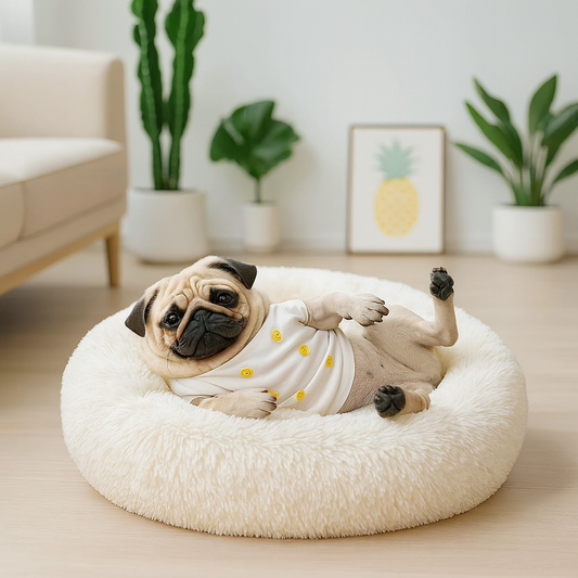 Donut Dog Bed – Washable, Cloud-Soft with Zipper Cover