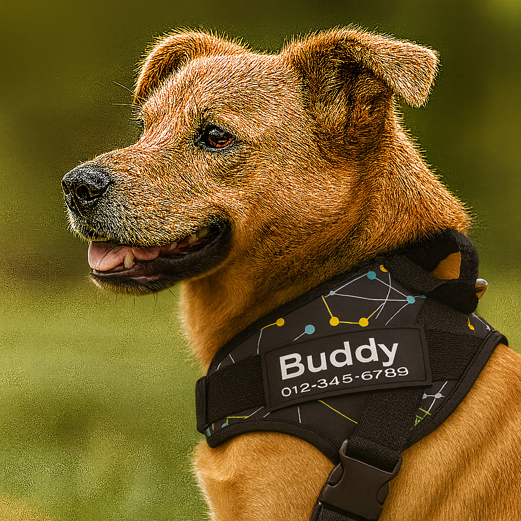Personalized Dog Harness – Name and Phone Tag – Safe Buddy Limited Edition