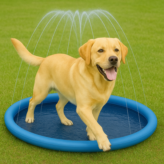 Dog Pool with Sprinkler Fountain – For Small to Large Dogs