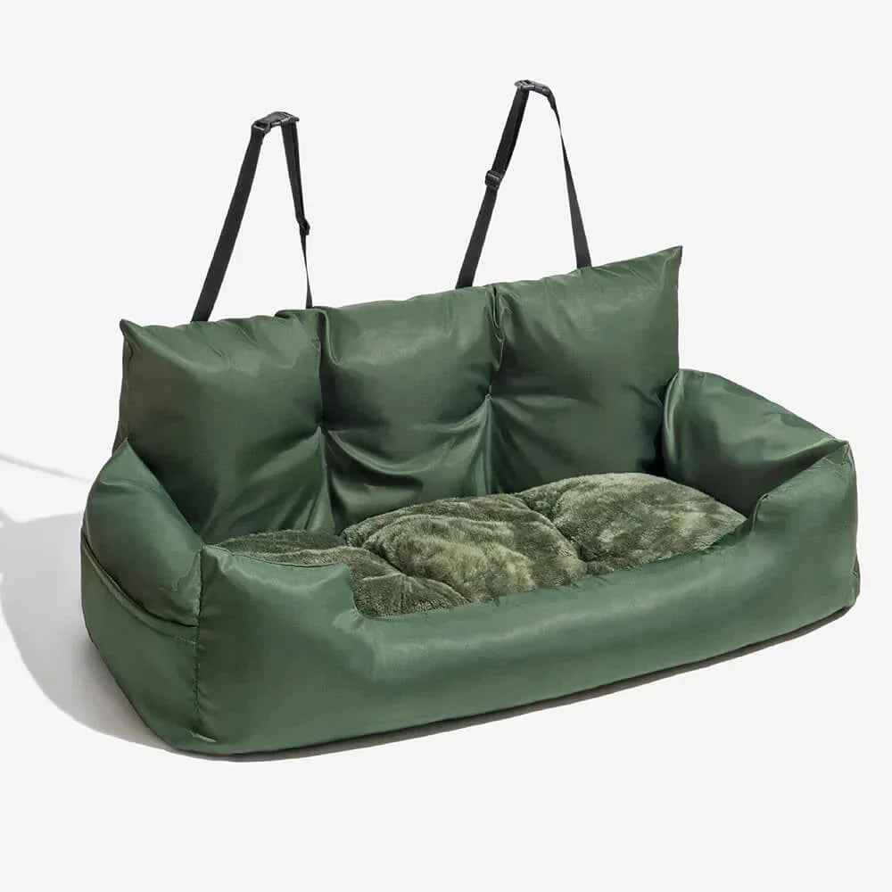 Dog Car Back Seat Bed – Travel Bolster for Medium & Large Dogs, Safe and Comfortable