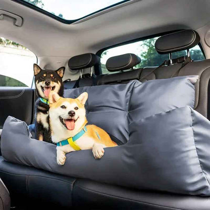 Dog Car Back Seat Bed – Travel Bolster for Medium & Large Dogs, Safe and Comfortable