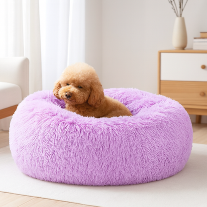 Donut Dog Bed – Washable, Cloud-Soft with Zipper Cover